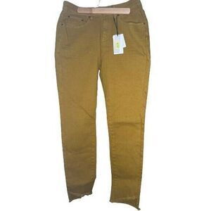 A Loves A Jeans Womens 28 Yellow Skinny Leg High Rise Denim Distressed Pants NEW